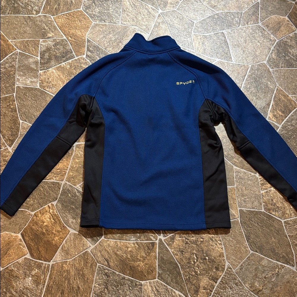 Spyder Men's Blue and Black 3/4 zip Sweater - Picture 7 of 8